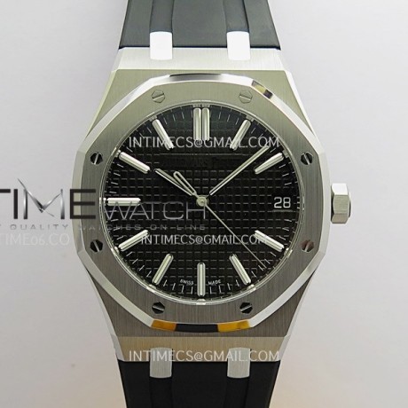 [26.01 UP] DD공장 오데마피게 로얄오크 15510 블랙다이얼 러버스트랩 Royal Oak 41mm 15510 SS DDF 1:1 Best Edition Black Dial On Black Rubber Strap Super Clone DD4302