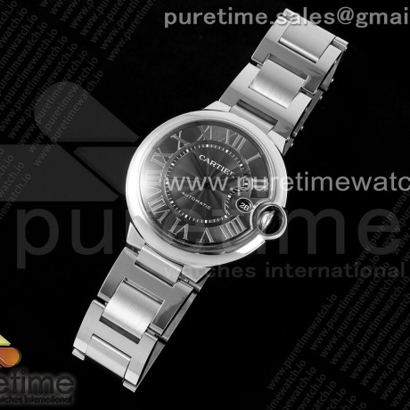CH공장 까르띠에 발롱블루 40 오토메틱 스틸 블랙다이얼 브레이슬릿 Ballon Bleu 40mm SS CHF 1:1 Best Edition Black Texture Dial on SS Bracelet A2824