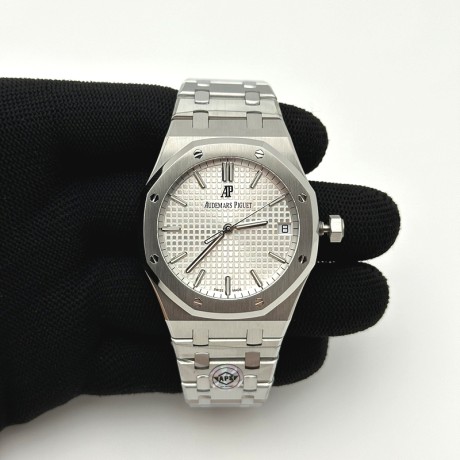 APS공장 오데마피게 로얄오크 15500 스틸 실버다이얼 브레이슬릿 Royal Oak 41mm 15500 SS APSF 1:1 Best Edition Silver Textured Dial on SS Bracelet SA4302 Super Clone