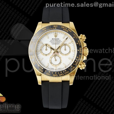 VS공장 롤렉스 데이토나 옐로우골드금통 화이트다이얼 러버스트랩 텅스텐 Daytona 126518 VSF 1:1 Best Edition White Dial on Oysterflex Strap VS4131 V2 (Weighted)