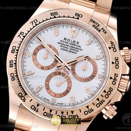 BT공장 롤렉스 스틸 데이토나 로즈골드금통 화이트다이얼 브레이슬릿 Daytona 116505 904L RG/RG Wht/Stk BTF A4130