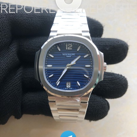 3K공장 파텍필립 노틸러스 레이디 35 7118 스틸 블루다이얼 브레이슬릿 Nautilus Ladies 7118 35mm SS/SS Blue/Stk 3KF A324