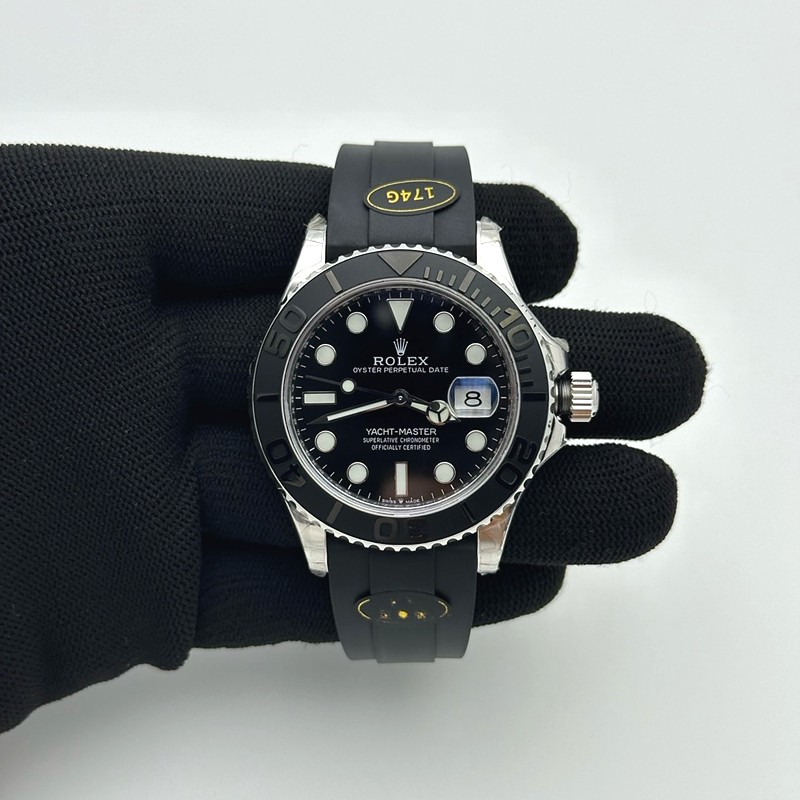 KF공장 롤렉스 요트마스터 42 스틸 블랙다이얼 러버스트랩  텅스텐 Yacht-Master 226659 KF 1:1 Best Edition YG Wrapped on Oysterflex Strap VR3235 (Gen Weight)