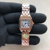 BV공장 까르띠에 팬더 22 로즈골드금통 다이아몬드베젤 화이트다이얼 브레이슬릿 Panthère 22mm BVF 1:1 Best Edition RG White Dial Diamonds Bezel on RG Bracelet Ronda Quartz