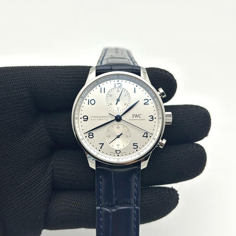 ZF공장 V3 포르투기저 화이트다이얼 가죽스트랩 Portuguese IW371605 ZF V3 1:1 Best Edition SS White Dial Blue Markers on Black Leather Strap A96355