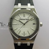 [26.01 UP] DD공장 오데마피게 로얄오크 15510 화이트다이얼 러버스트랩 Royal Oak 41mm 15510 SS DDF 1:1 Best Edition Silver Dial On Black Rubber Strap Super Clone DD4302