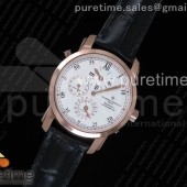 K11공장 바쉐론콘스탄틴 말테 듀얼타임 레귤레이터 로즈골드 화이트다이얼 가죽스트랩 Malte Dual Time Regulator RG White Dial on Black Leather Strap A23J