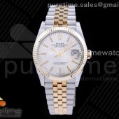 GM공장 롤렉스 데이저스트 36 옐로우골드콤비 포금 실버다이얼 브레이슬릿 DateJust 36 SS/YG 126233 GMF Gold Wrapped 904L Steel Silver Dial Stick Markers on Jubilee Bracelet SA3235