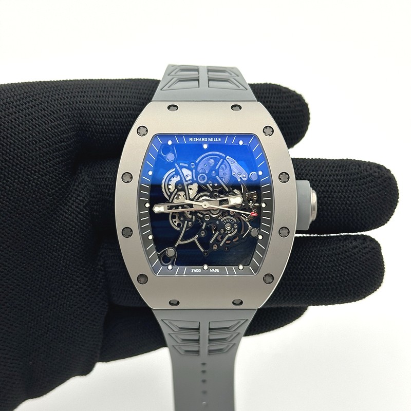 ZF공장 리차드밀 RM055 티타늄 스켈레톤다이얼 그레이러버스트랩 RM055 Titanium Carbide ZF 1:1 Best Edition Skeleton Dial On Gray Shark Rubber Strap RMUL2 Super Clone