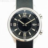 ZF공장 예거르쿨트르 폴라리스 지오그래픽 스틸 블랙다이얼 블랙러버스트랩 POLARIS GEOGRAPHIC SS BLACK DIAL ON BLACK RUBBER STRAP MIYOTA 9015