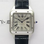 F1공장 까르띠에 산토스 뒤몽 46.6mm 실버다이얼 블루가죽스트랩 Santos Dumont 46.6mm SS F1F Best Edition Silver Dial on Blue Leather Strap Quartz