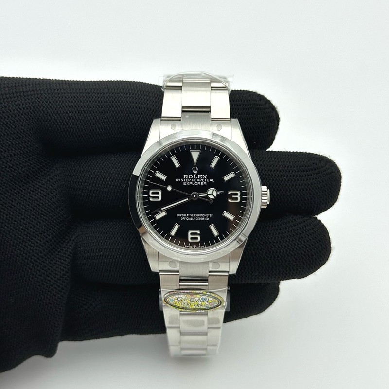 Clean공장 롤렉스 익스플로러 36 124270 스틸 블랙다이얼 브레이슬릿 클린공장 Explorer 124270 36mm 904L Steel Clean 1:1 Best Edition Black Dial on SS Bracelet VR3230