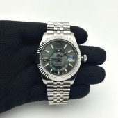 ZF공장 롤렉스 스카이드웰러 스틸 그린다이얼 브레이슬릿 Sky-Dweller 326934 904L SS ZF 1:1 Best Edition Green Dial on SS Jubilee Bracelet A2824