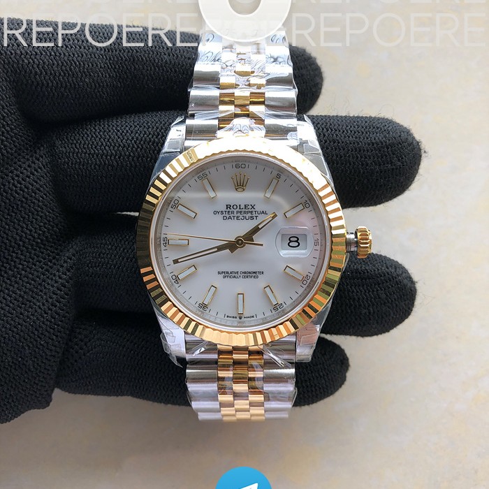 VS공장 롤렉스 데이저스트 41 옐로우골드콤비 화이트다이얼 쥬빌레브레이슬릿 DJ2 41mm Jub Flt 904L YG/SS P-Wht/Stk VSF VS3235