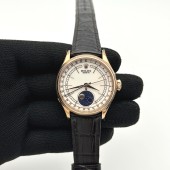 KZ공장 롤렉스 셀리니 로즈골드 금통 화이트다이얼 가죽스트랩 Cellini 50535 Moonphase RG KZF Best Edition White dial on leather strap A3195 (free a tool)