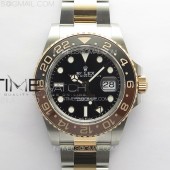 GM공장 롤렉스 GMT마스터2 CHNR 루트비어 콤비 브레이슬릿 GMT-Master II 126711CHNR 904L/RG GMF 1:1 Best Edition Black Dial on 904L/RG Bracelet VR3285