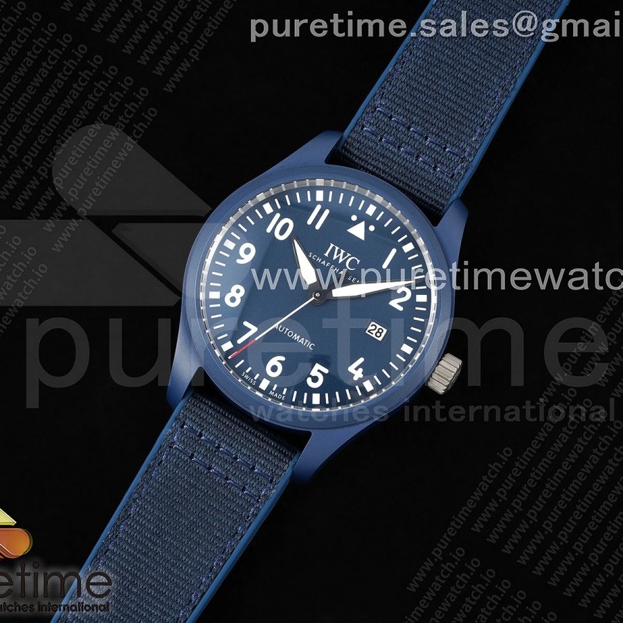 M+F공장 IWC 파일럿 마크18 블루세라믹 블루다이얼 나일론스트랩 Mark XVIII IW328101 Blue Ceramic M+F 1:1 Best Edition Blue Dial on Blue Nylon Strap A35111