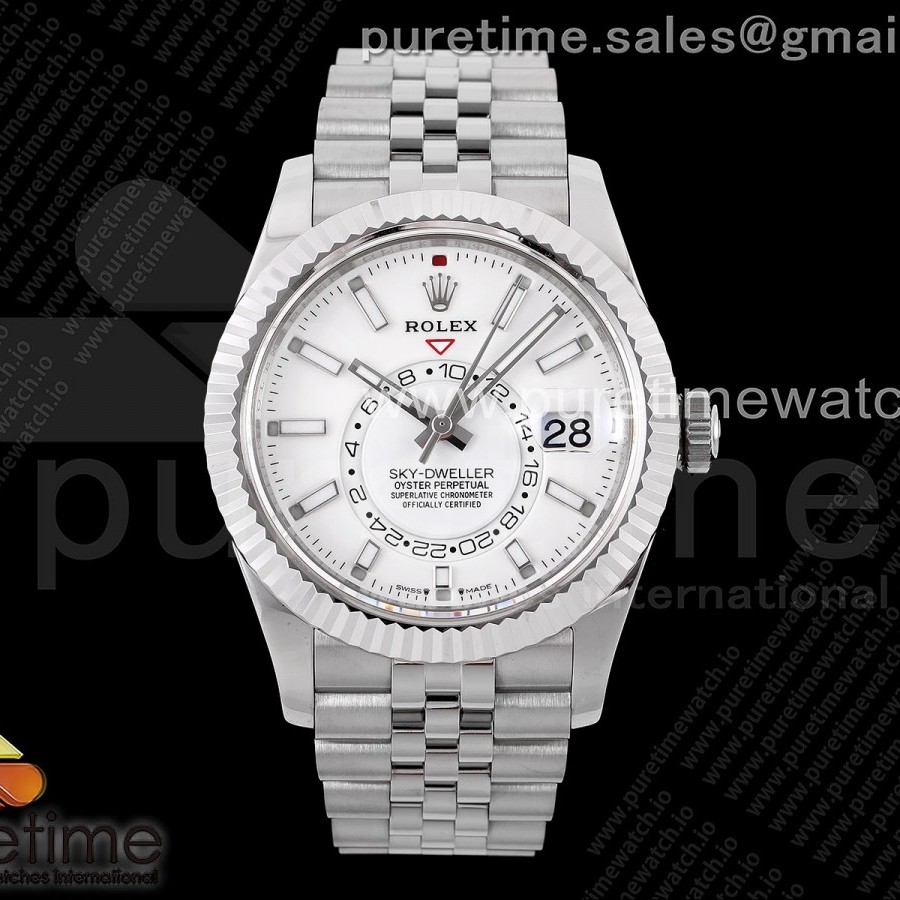 ZF공장 롤렉스 스카이드웰러 스틸 화이트다이얼 브레이슬릿 Sky-Dweller 326934 904L SS ZF 1:1 Best Edition White Dial on SS Jubilee Bracelet A2824