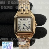 BV공장 까르띠에 팬더 27 로즈골드금통 화이트다이얼 브레이슬릿 Panthère 27mm BVF 1:1 Best Edition RG White Dial on RG Bracelet Ronda Quartz