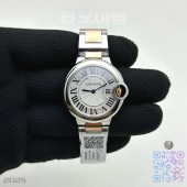AF공장 까르띠에 발롱블루 33MM 로즈골드콤비 화이트다이얼 브레이슬릿 Ballon Bleu 33mm SS/RG White Textured Dial on SS/RG Bracelet Jap Quartz