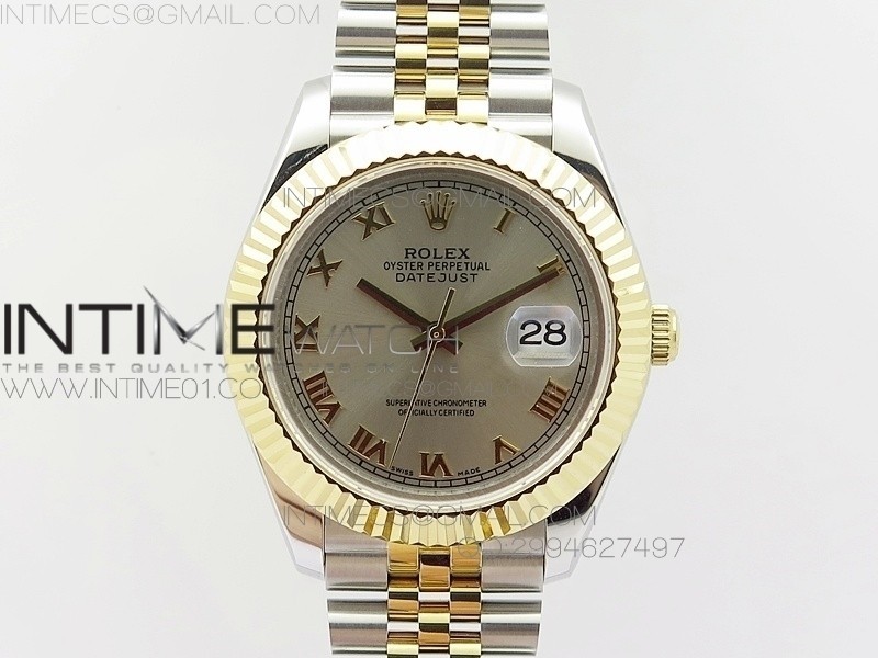 BP공장 롤렉스 데이저스트2 옐로우골드콤비 그레이다이얼 로만인덱스 Rolex DateJust2 SS&YG Gray Dial Roman Index 신형브레스렛