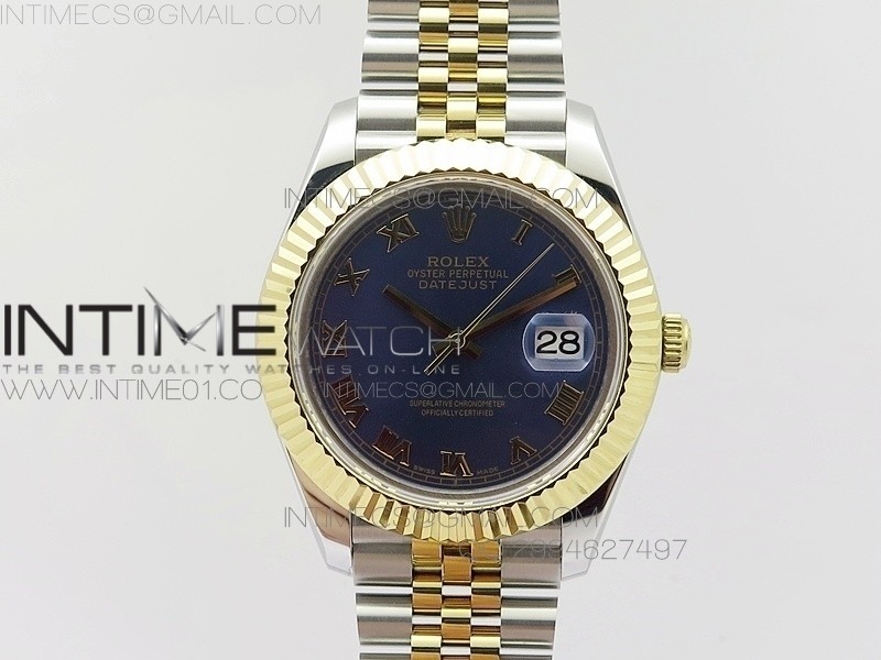 BP공장 롤렉스 데이저스트2 옐로우골드콤비 블루다이얼 로만인덱스 Rolex DateJust2 SS&YG Blue Dial Roman Index 신형브레스렛