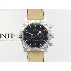 튜더 헤리티지 크로노그래프 79530 스틸 블랙다이얼 HERITAGE 79530 SS SILVER BEZEL BLACK DIAL ON LEATHER STRAP A7750