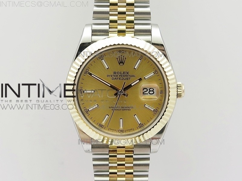 BP공장 롤렉스 데이저스트 41 콤비 샴페인 바인덱스다이얼 포금브레이슬릿 DATEJUST II 41MM 14K YG WRAPPED GOLD STICK MAKERS DIAL ON NEW VERSION JUBILEE BRACELET