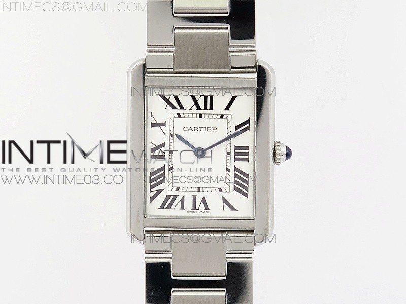 K11공장 27mm 까르띠에 탱크솔로 스틸 TANK SOLO LADIES 27MM SS WHITE DIAL ON SS BRACELET RONDA QUARTZ