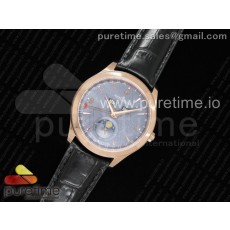 OM공장 예거르쿨트르 마스터캘린더 로즈골드금장 그레이다이얼 브라운가죽스트랩 Master Calendar RG Gray Dial on Brown Leather Strap A866