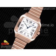 BV공장 까르띠에 산토스 40MM 라지 2018 로즈골드 스마트링크브레이슬릿 Santos de Cartier 40mm 2018 RG White Dial on RG SmartLinks Bracelet MIYOTA 9019