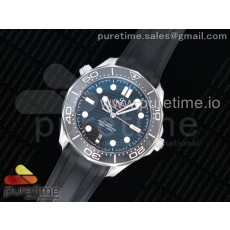 OM공장 오메가 씨마스터 다이버300 스틸 블랙물결텍스쳐다이얼 러버  2018 Seamaster Diver 300M Black Ceramic Black Dial on Black Rubber Strap A8800 (Black Balance Wheel)