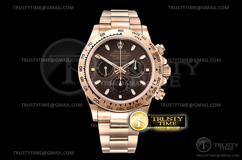 OM공장 롤렉스 데이토나 로즈골드금통 브라운다이얼 브레이슬릿 Daytona 116505 RG/RG Brown/Stk OMF A7750 4130 Mod