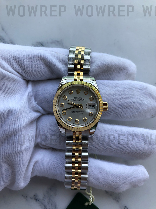WF공장 롤렉스 레이디 데이저스트 26 옐로우골드 콤비 실버다이얼 브레이슬릿