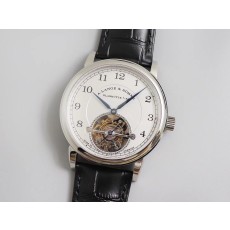 ALF공장 아랑에운트죄네 뚜르비용 스틸 화이트다이얼 가죽스트랩