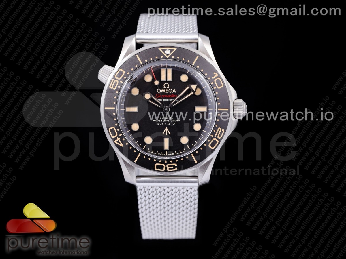 VS공장 오메가 씨마스터 다이버 300M 노타임투다이 007에디션 블랙다이얼 매쉬스트랩 v4 NTTD Seamaster 300 