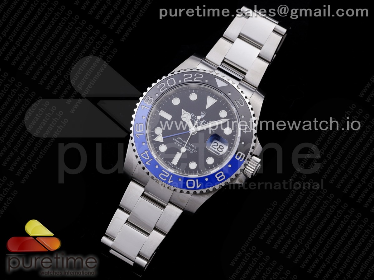 V9공장 롤렉스 GMT 배트맨 블랙다이얼 오이스터브레이슬릿 3186 GMT-Master II 116710 BLNR Black/Blue Ceramic 904L Steel SA3186 CHS