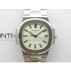 PP공장 V4 노틸러스 점보 화이트다이얼 브레이슬릿 Nautilus Jumbo 5711 Super Replication White Textured Dial on SS Bracelet PPF324 PPF공장
