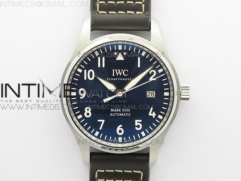 FK공장 마크18 블루다이얼 가죽스트랩 MARK XVIII Le Petit Prince IW327004 SS FKF 1:1 Best Edition Blue Dial On Brown Leather Strap