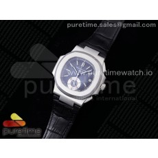 3K공장 파텍필립 노틸러스 블루다이얼 가죽스트랩 Nautilus 5980 SS 3KF Best Edition Blue Dial on Black Leather Strap A7750