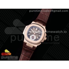 3K공장 파텍필립 노틸러스 로골 브라운다이얼 가죽스트랩 Nautilus 5980 RG 3KF Best Edition Brown Dial on Brown Leather Strap A7750
