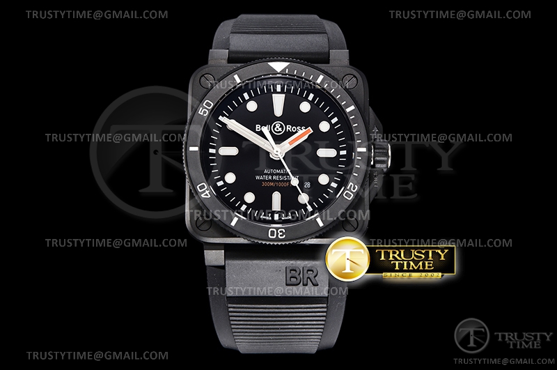 BR03-92 PVD 블랙다이얼 러버 BR03-92 Diver PVD/RU Black MY9015