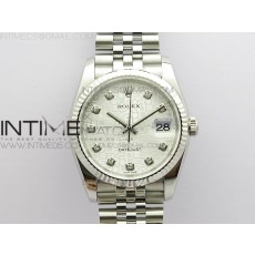 DJ공장 롤렉스 데이저스트 36 실버컴퓨터다이얼 2824 Datejust 36mm 116234 904L SS DJF 1:1 Best Edition Diamond Silver Jubilee Dial On SS Jubilee Bracelet A2824