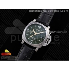 VS공장 PAM1056 그린다이얼 PAM1056 V GMT VSF 1:1 Best Edition Green Dial on Black Leather Strap P.9011 Super Clone