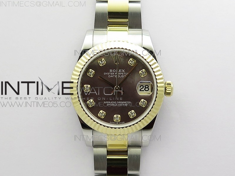 BP 롤렉스 데이저스트 31 옐로우골드콤비 자개다이얼 2813 Datejust 31mm 278273 SS/YG BP Best Edition Black MOP Diamonds Markers Dial on SS/YG Oyster Bracelet