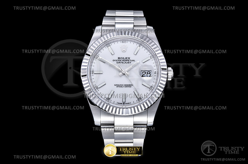 VS공장 롤렉스 데이저스트 41 화이트다이얼 플루티드베젤 오이스터브레이슬릿 3235 DJ2 41mm Oys Flt 904L SS/SS P-Wht/Stk VSF VS3235