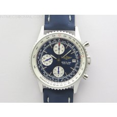 B50공장 브라이틀링 내비타이머 41미리 블루다이얼 가죽스트랩 Navitimer 41mm SS B50 Best Edition SS Blue Dial Stick Markers on Blue Leather Strap A7750