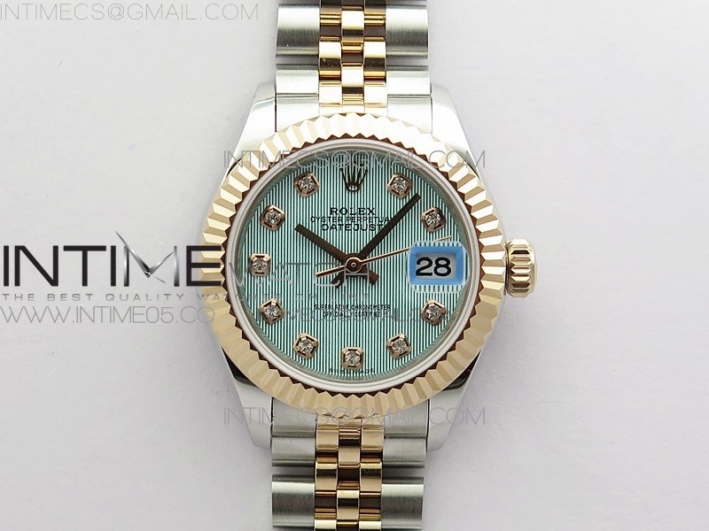 BP공장 롤렉스 데이저스트 28 로즈골드콤비 블루다이얼 2671 Datejust 28mm 279173 SS/RG BP Best Edition Blue Texture Dial on SS/RG Jubilee Bracelet ETA2671