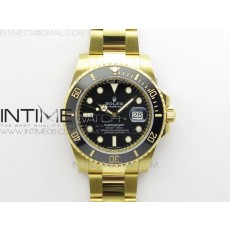 D1공장 롤렉스 서브마리너 옐로우골드금통 포금 블랙다이얼 2836 Submariner 116618 LN D1F Best Edition YG Wrapped Black Dial on YG Wrapped Bracelet A2836