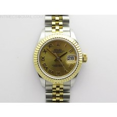 BP공장 롤렉스 데이저스트 28 옐로우골드콤비 샴페인다이얼 2671 Datejust 28mm 279173 SS/YG BP Best Edition YG Roman Markers Dial on SS/YG Jubilee Bracelet ETA2671